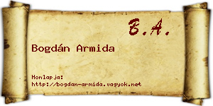 Bogdán Armida névjegykártya